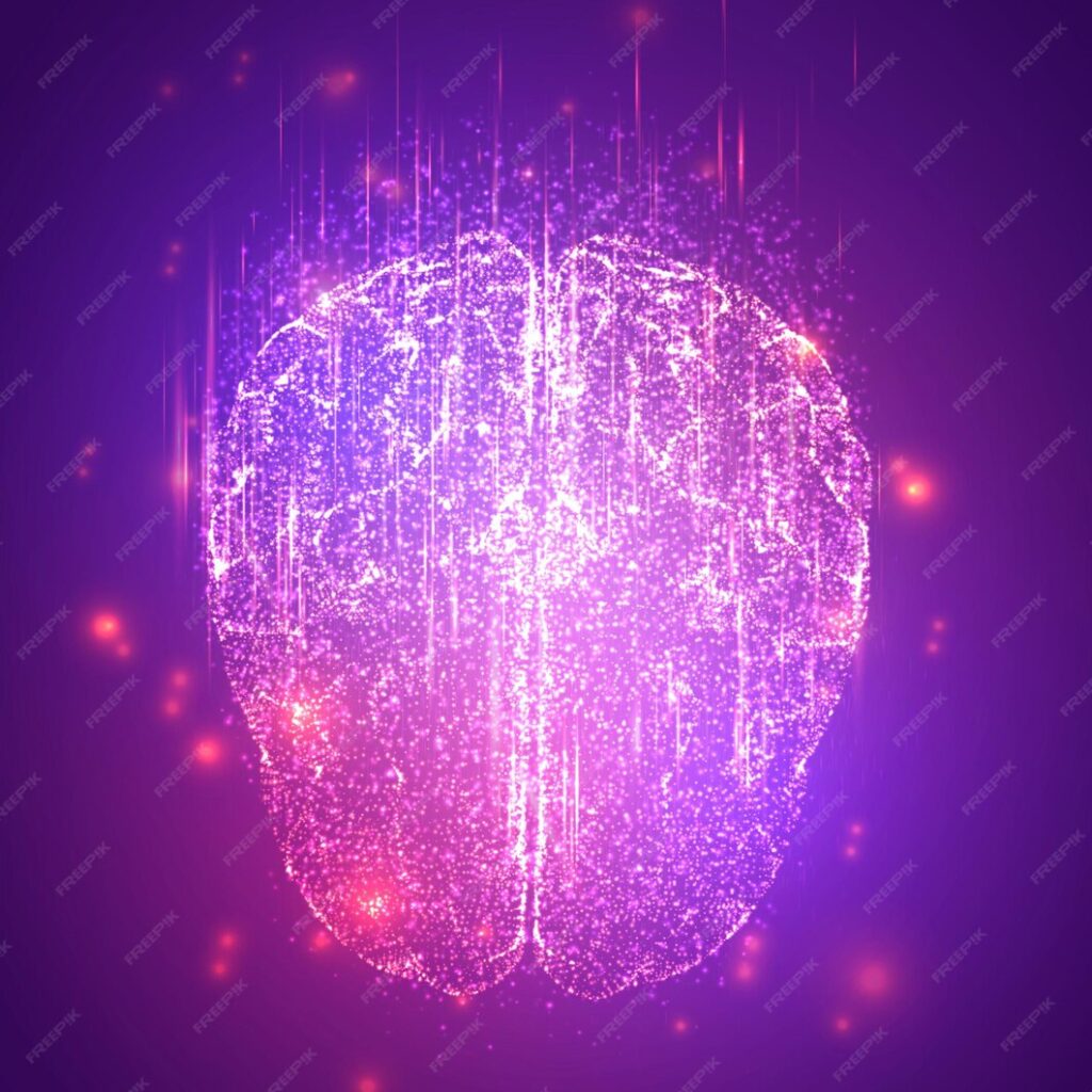 3d vector cyber brain neural network megadata processing template interface design color background 395079 12759