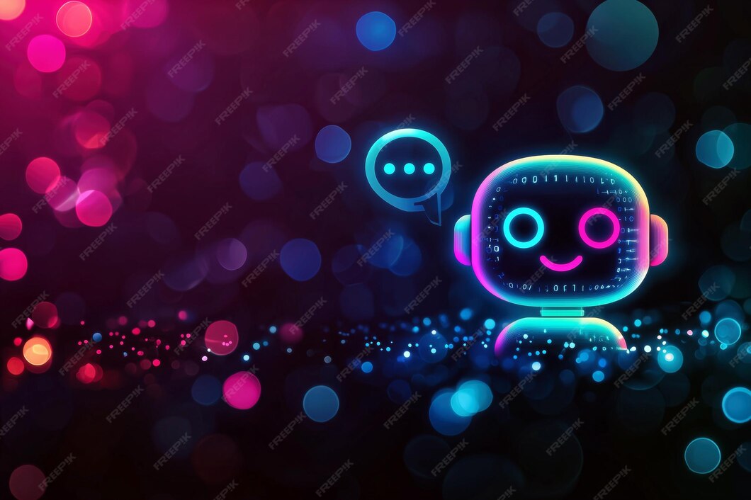Glowing Chatbot Icon With Speech Bubbles Binary Code Vibrant Artistic Bokeh Background 669798 14036